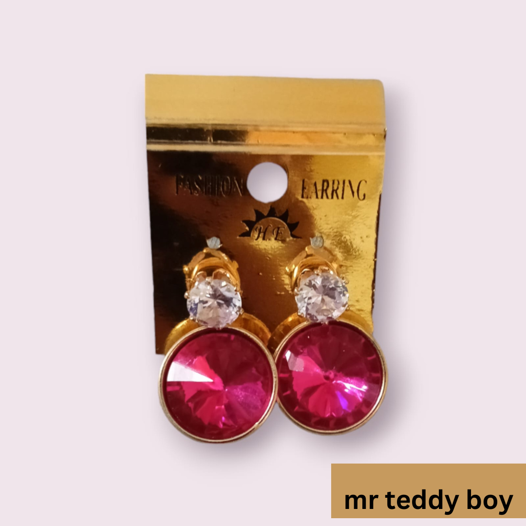 circular studded earrings-mr teddy boy