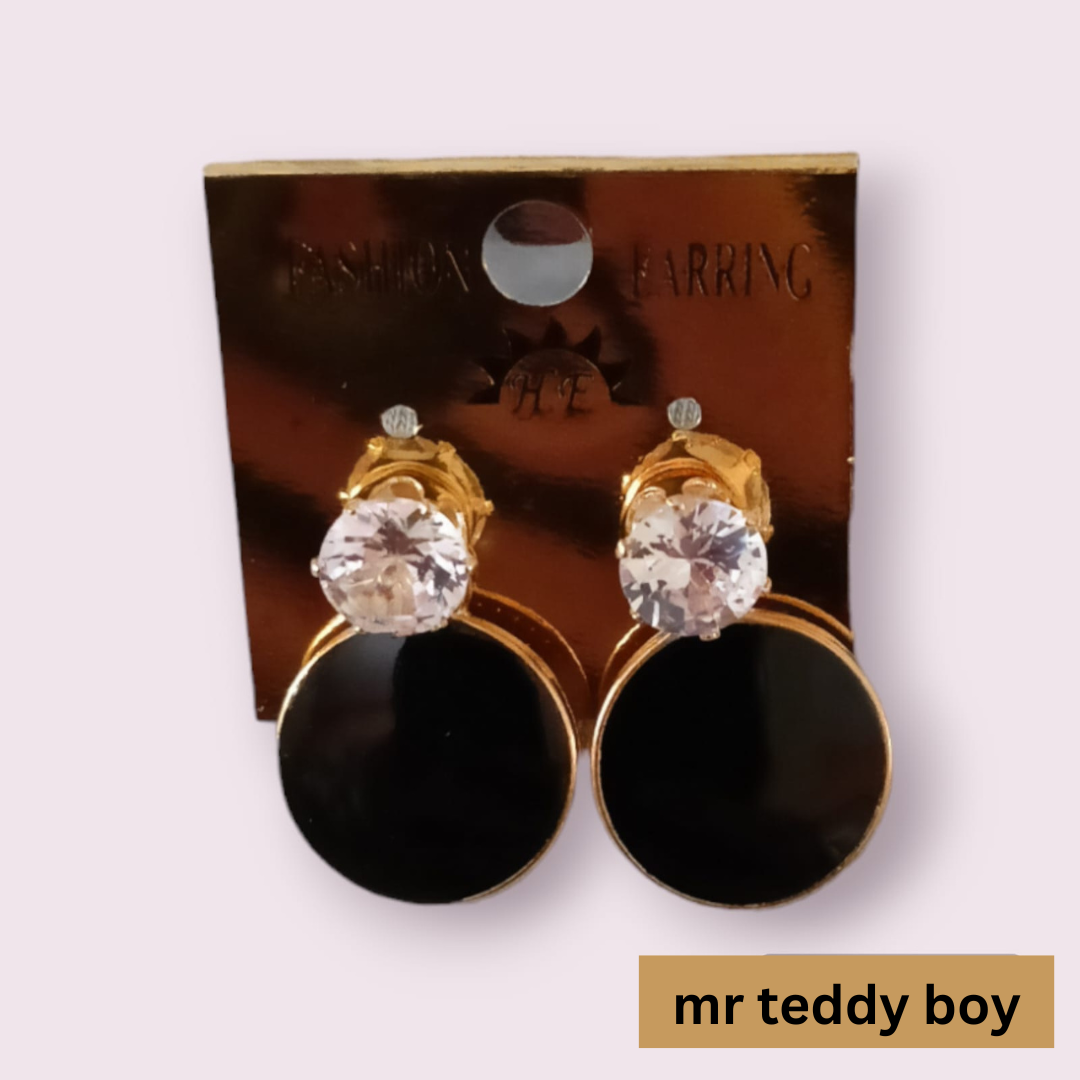 black stude earrings-mr teddy boy